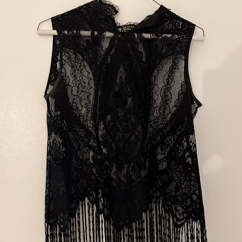 Zara black lace top xs